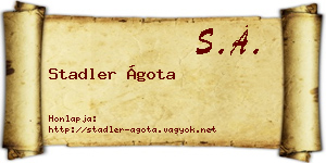 Stadler Ágota névjegykártya